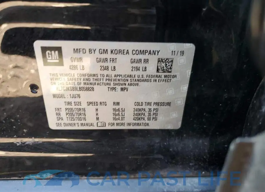 KL7CJKSB9LB058828# 13