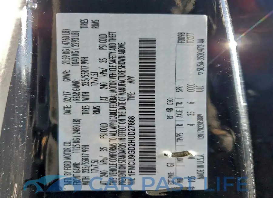 1FMCU9GD2HUD27868# 13