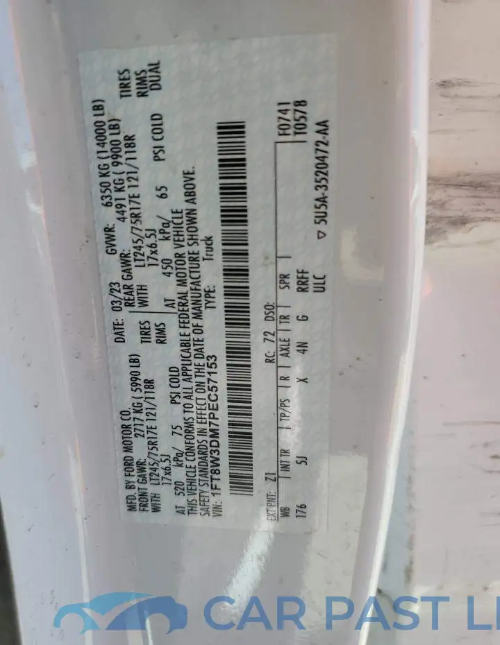 1FT8W3DM7PEC57153# 12