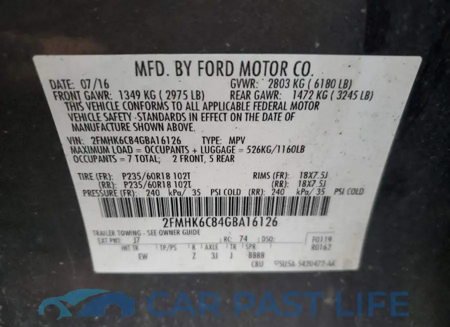 2FMHK6C84GBA16126# 13