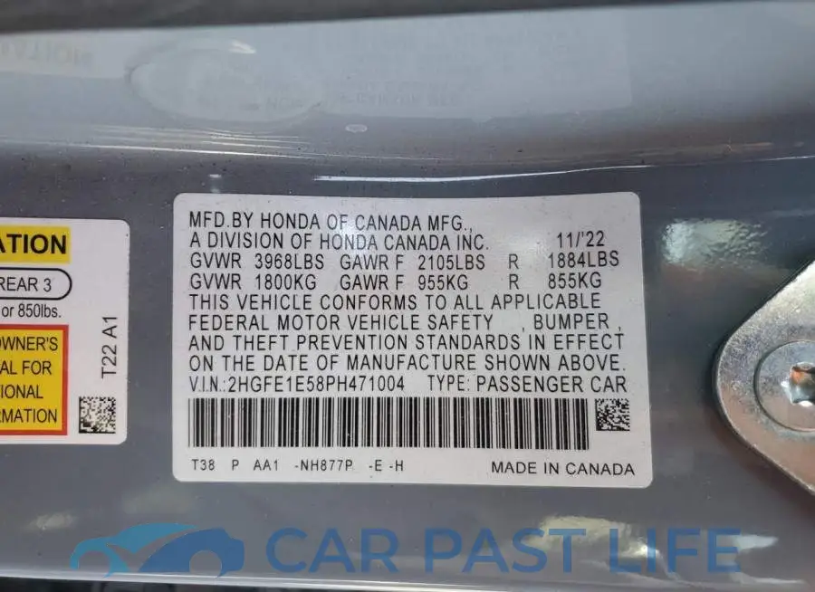 2HGFE1E58PH471004# 12