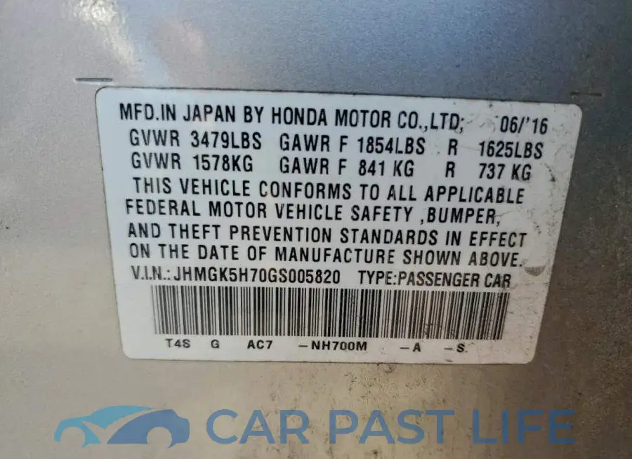 JHMGK5H70GS005820# 13