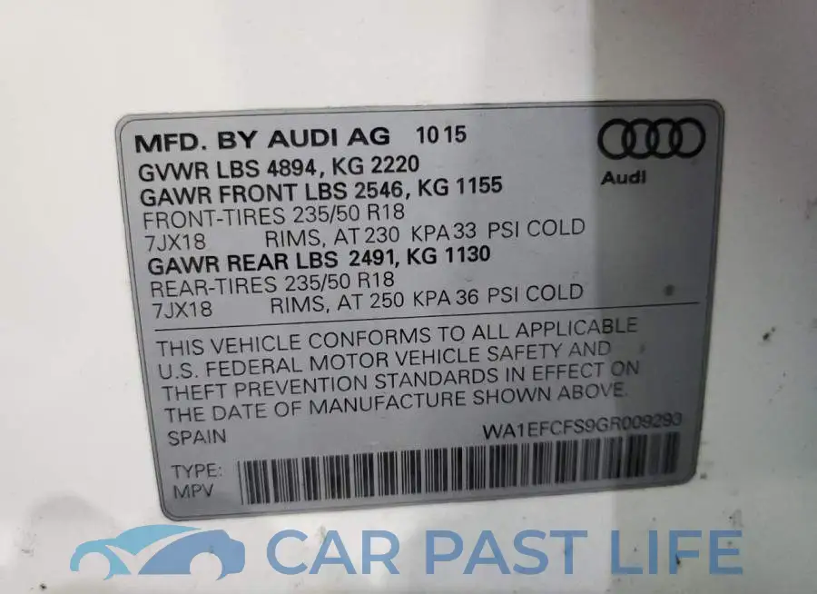 WA1EFCFS9GR009293# 13