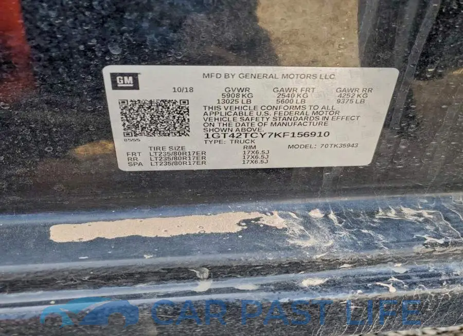 1GT42TCY7KF156910# 12