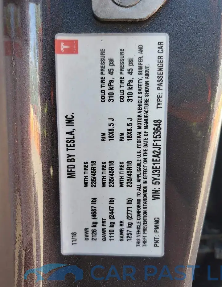 5YJ3E1EA2JF153648# 13