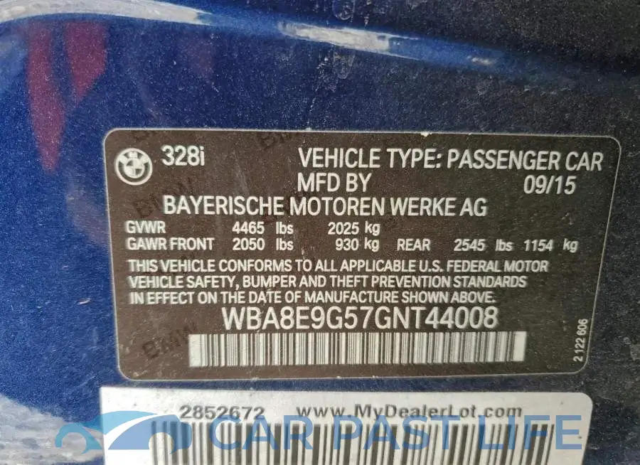 WBA8E9G57GNT44008# 12