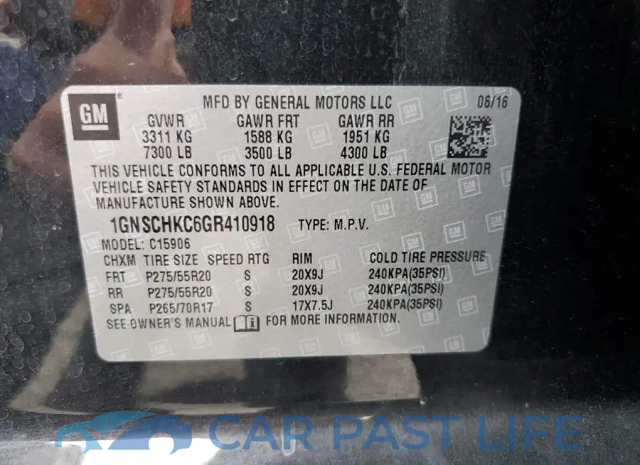 1GNSCHKC6GR410918# 13
