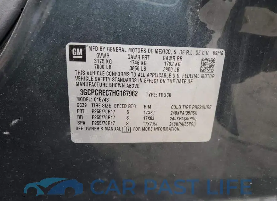 3GCPCREC7HG167962# 13
