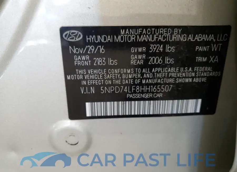 5NPD74LF8HH165507# 13