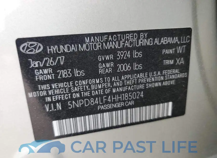5NPD84LF4HH185024# 12