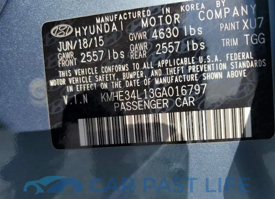 KMHE34L13GA016797# 12