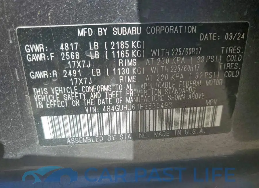 4S4GUHU61R3830493# 13