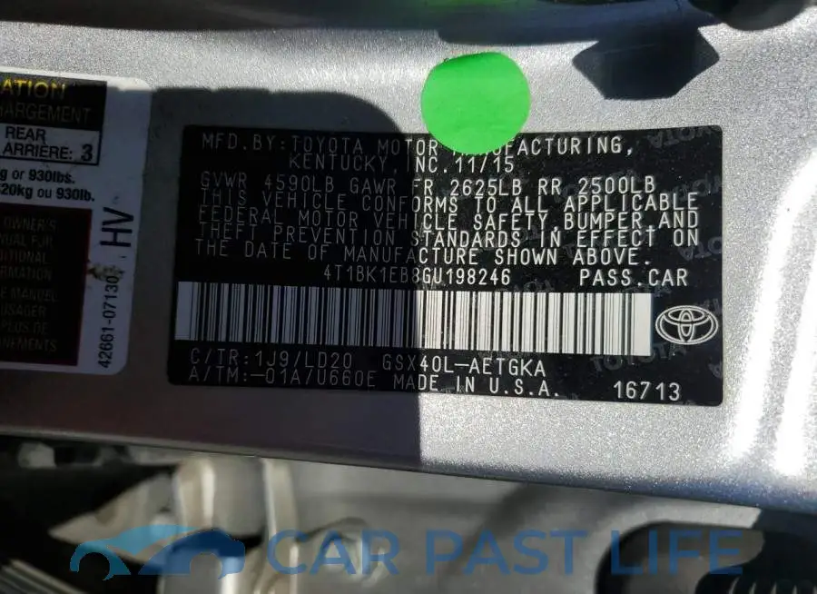 4T1BK1EB8GU198246# 12