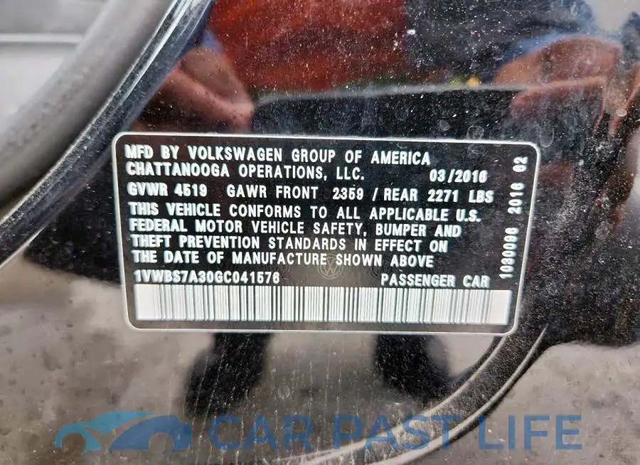1VWBS7A30GC041576# 12