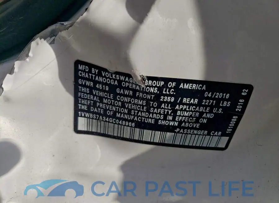 1VWBS7A34GC048966# 12