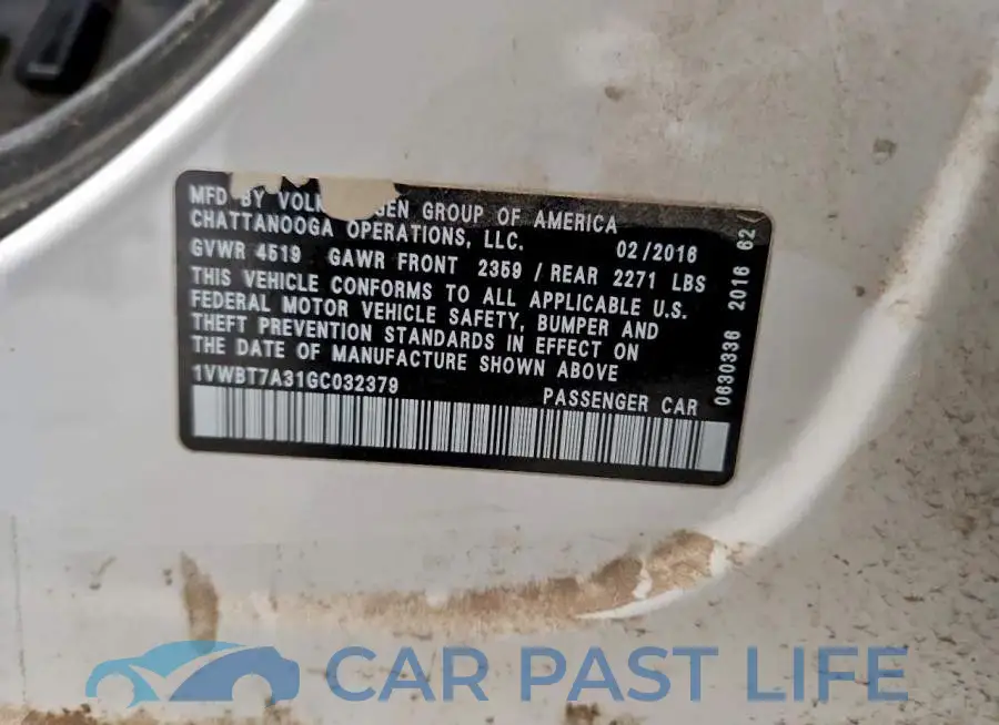 1VWBT7A31GC032379# 12