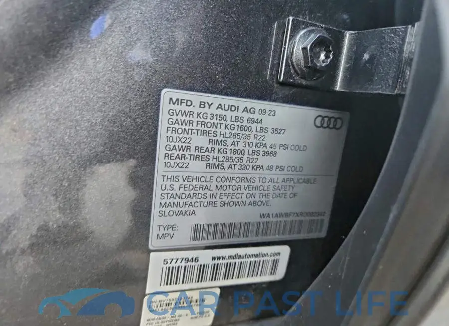 WA1AWBF7XRD002342# 12