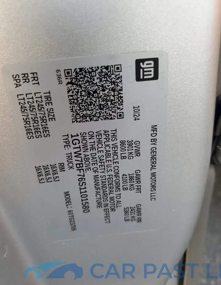 1GTW7BF76S1101580# 13