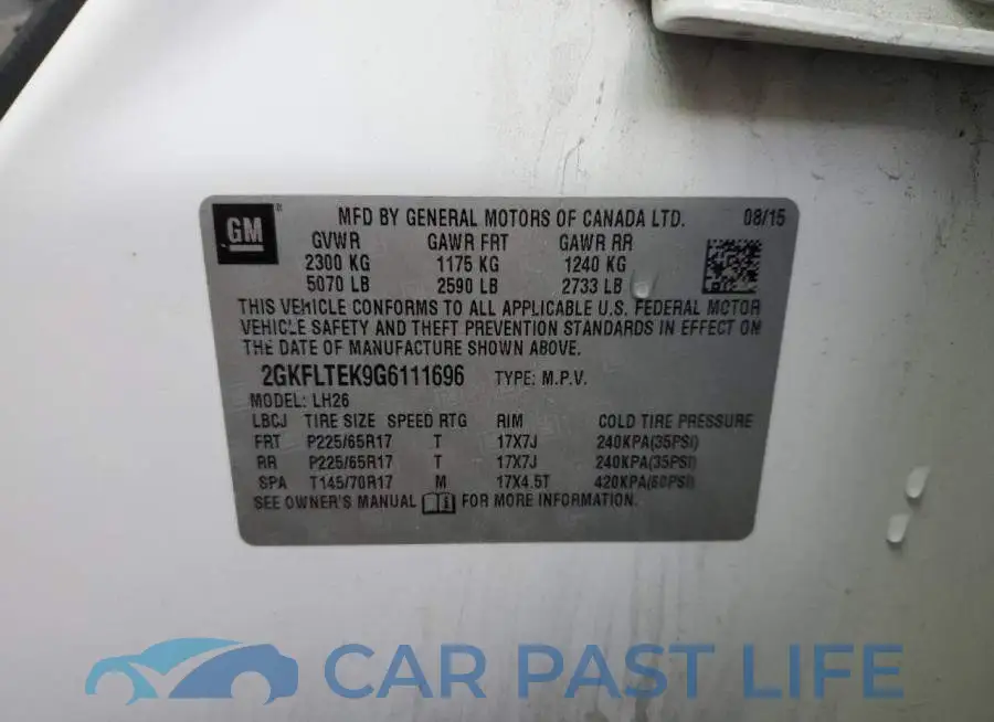 2GKFLTEK9G6111696# 12