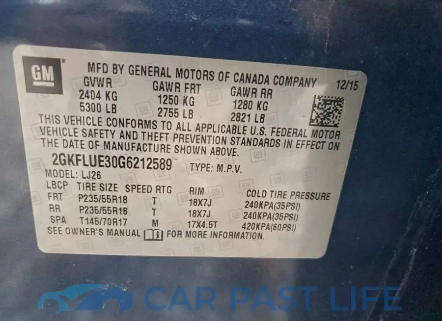 2GKFLUE30G6212589# 13