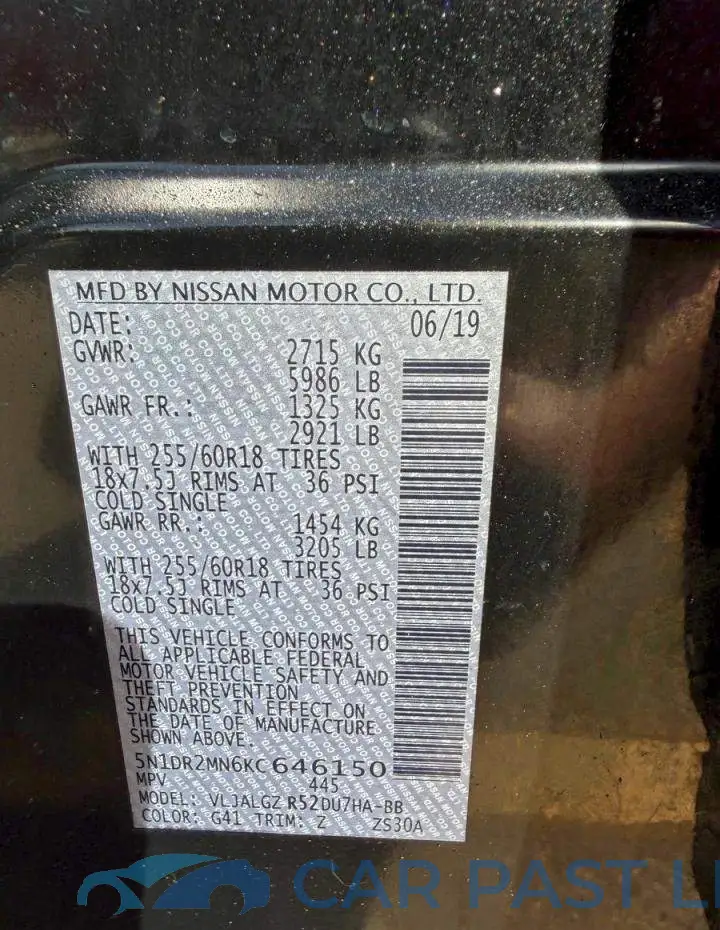 5N1DR2MN6KC646150# 10