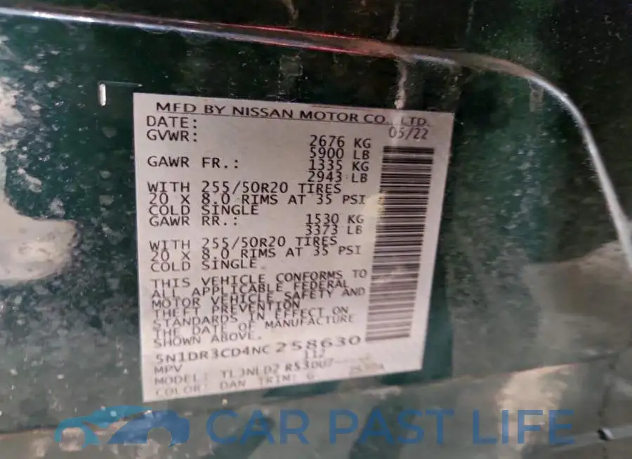 5N1DR3CD4NC258630# 13