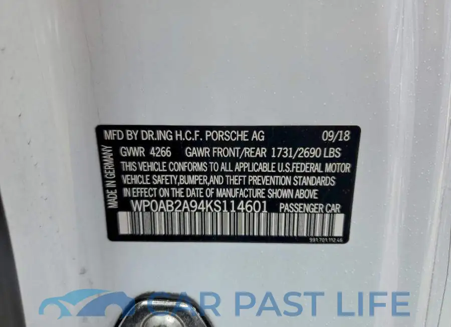 WP0AB2A94KS114601# 13