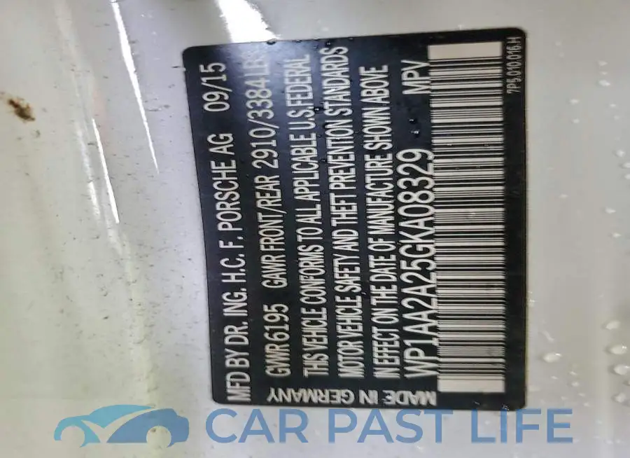 WP1AA2A25GKA08329# 12