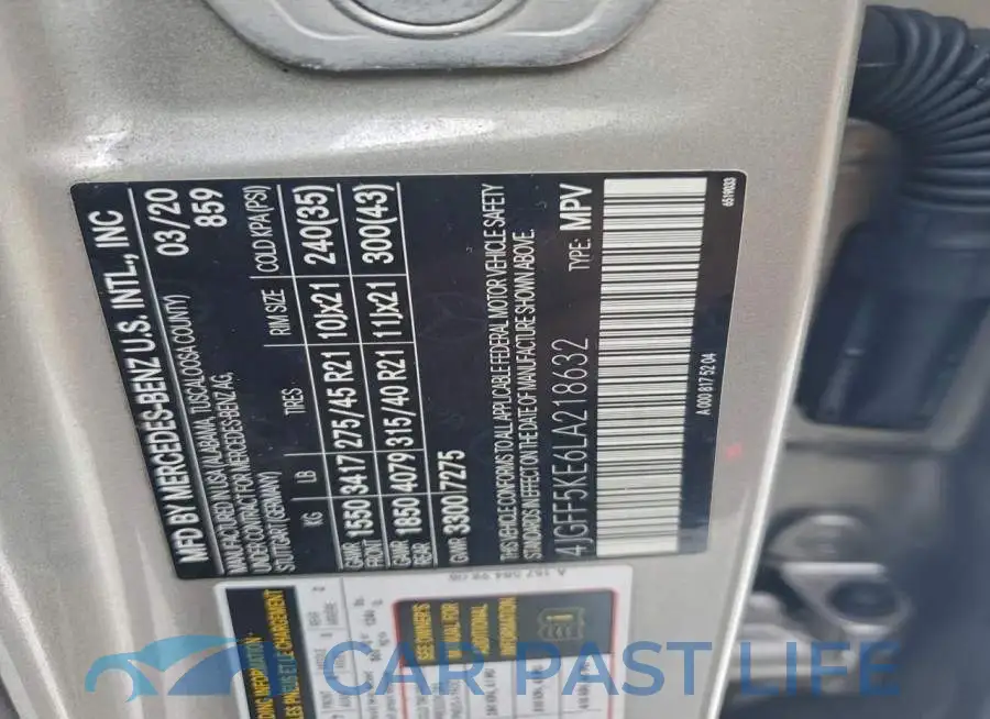 4JGFF5KE6LA218632# 14