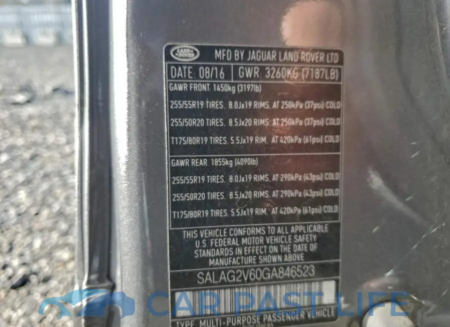 SALAG2V60GA846523# 13