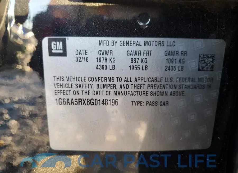 1G6AA5RX8G0148196# 12