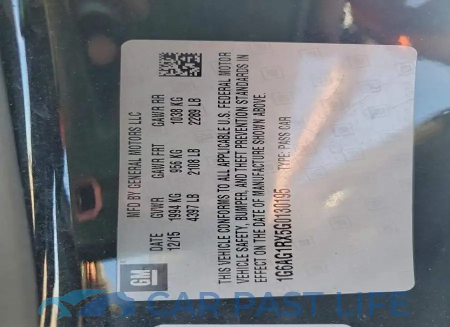 1G6AG1RX5G0130195# 12
