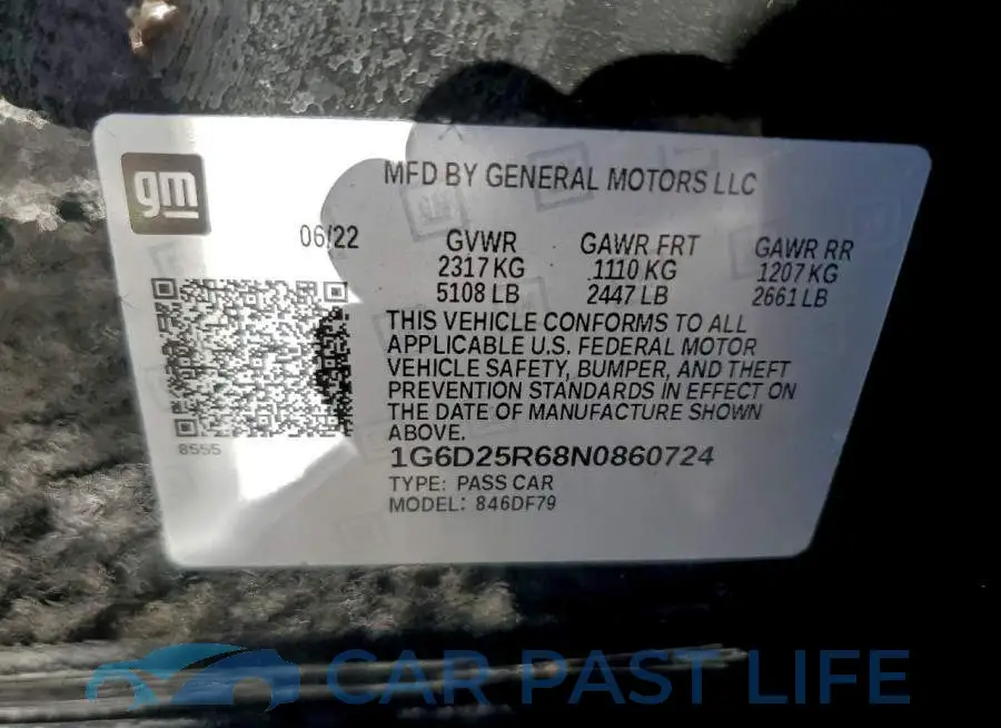 1G6D25R68N0860724# 12