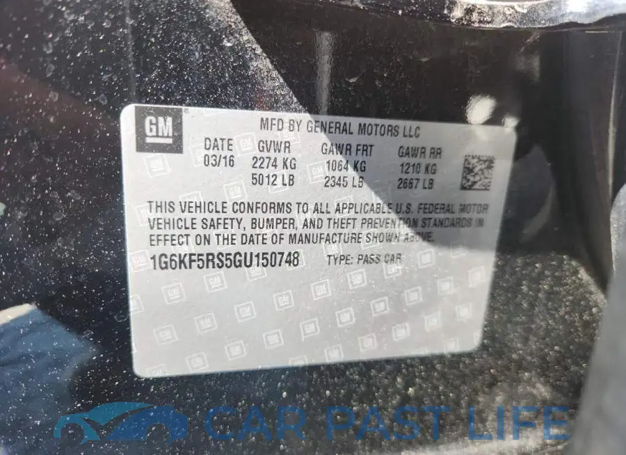 1G6KF5RS5GU150748# 12