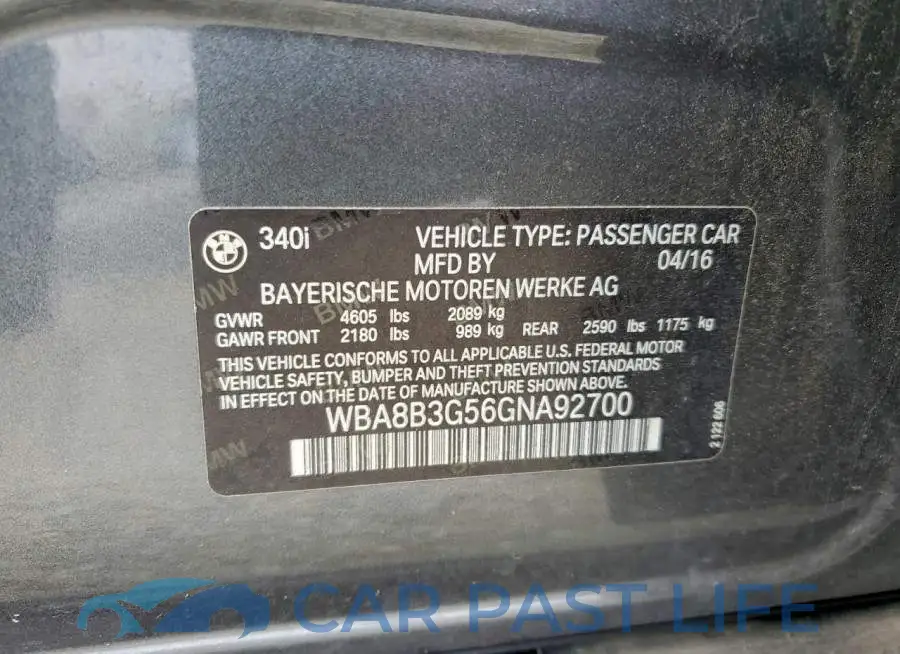 WBA8B3G56GNA92700# 12
