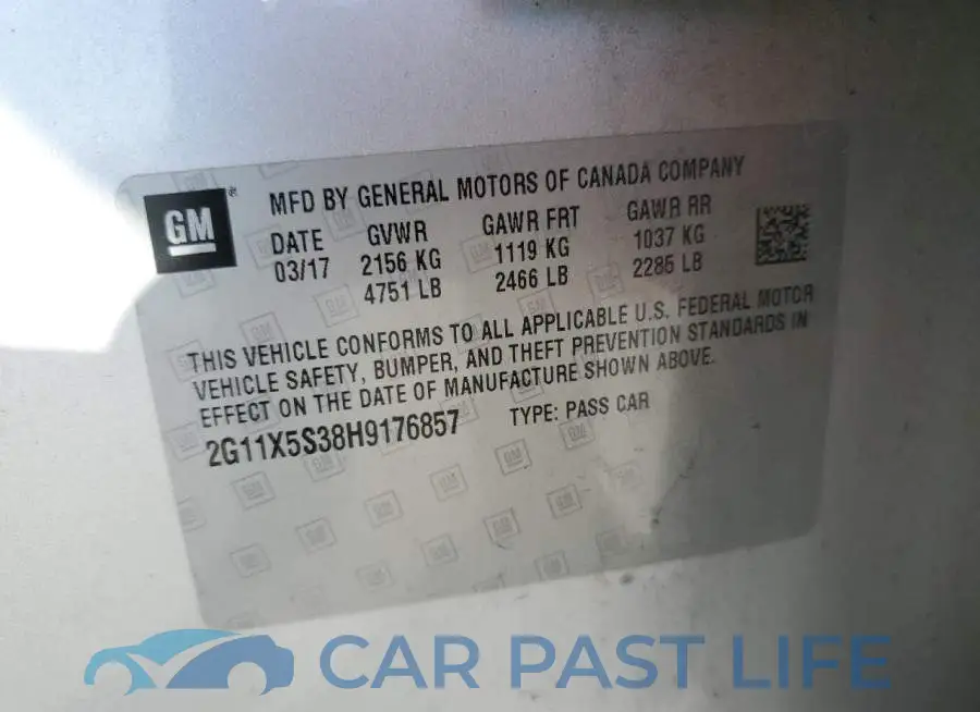 2G11X5S38H9176857# 12
