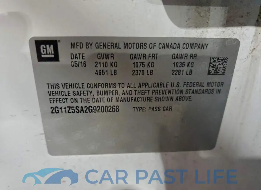 2G11Z5SA2G9200268# 12