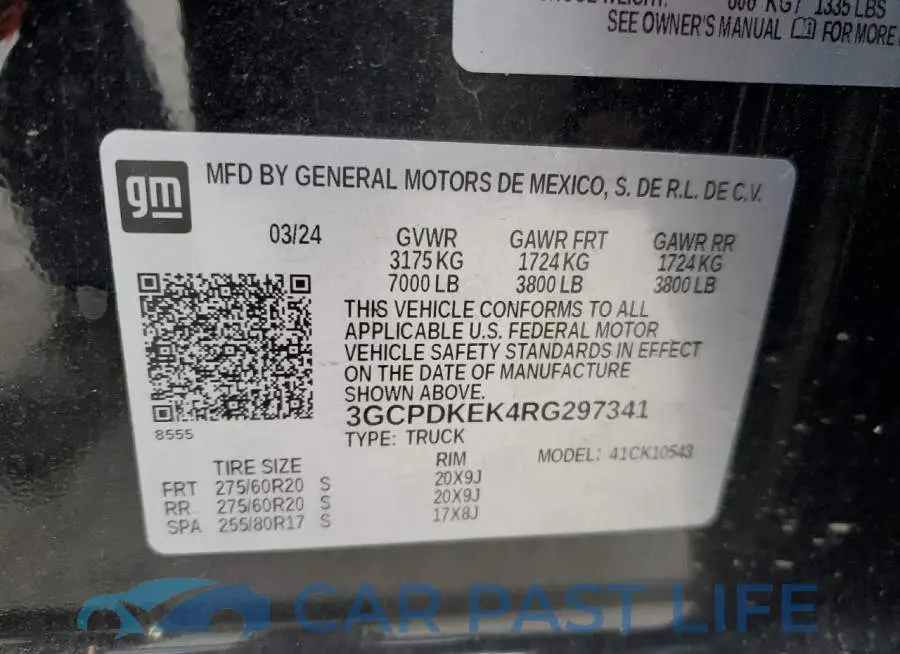 3GCPDKEK4RG297341# 12