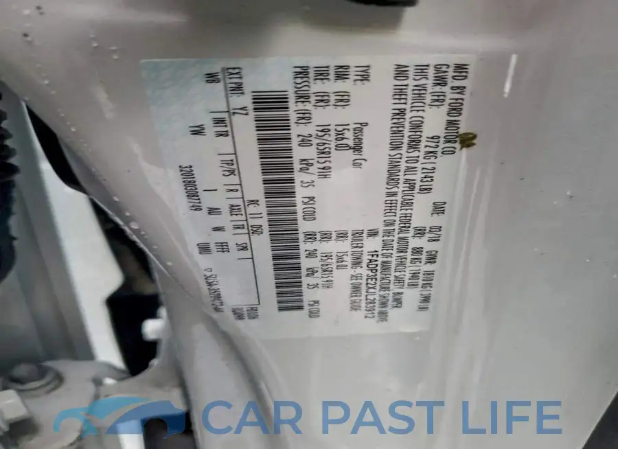 1FADP3E2XJL283912# 12