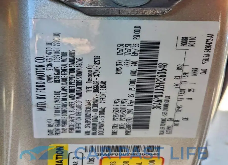 3FA6P0UU2HR360648# 12