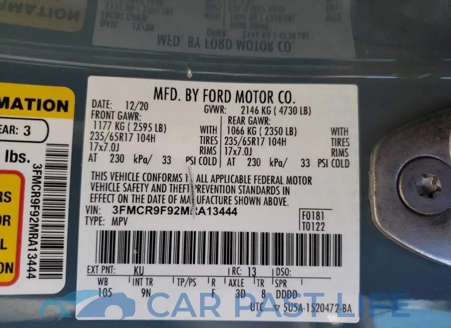 3FMCR9F92MRA13444# 13