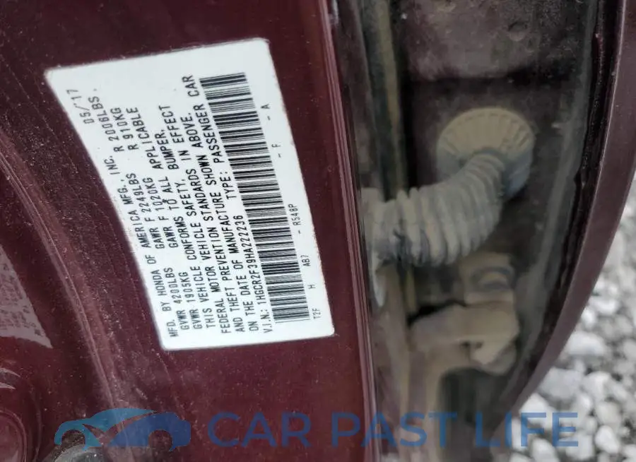 1HGCR2F39HA222236# 12