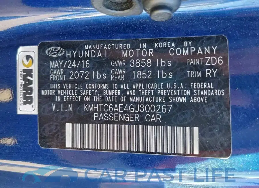 KMHTC6AE4GU300267# 13