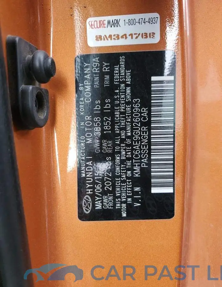 KMHTC6AE9GU260963# 12