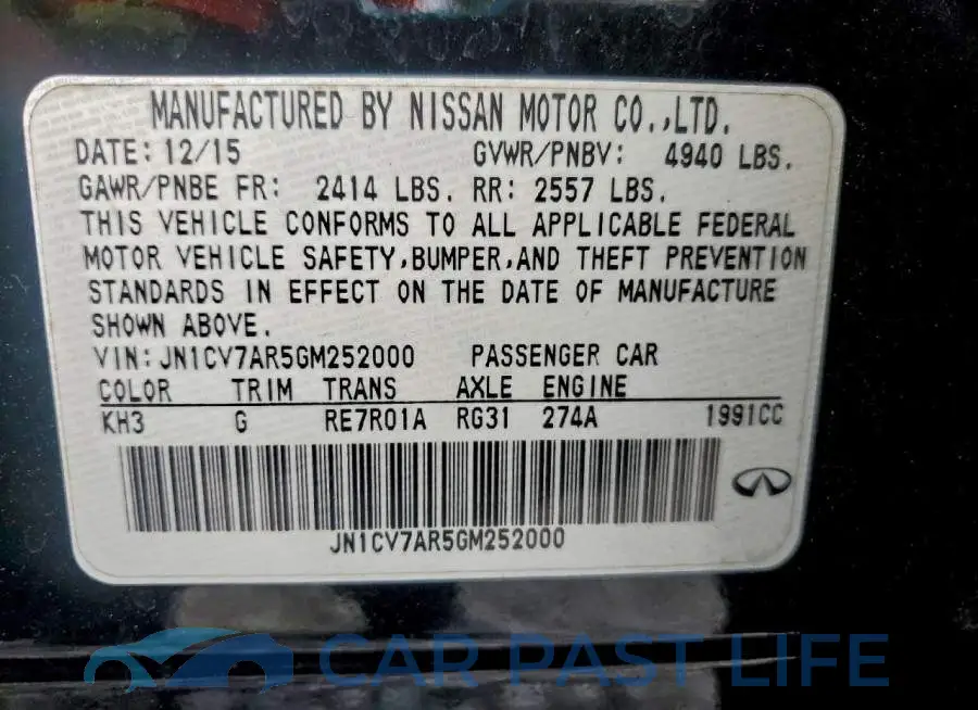JN1CV7AR5GM252000# 12