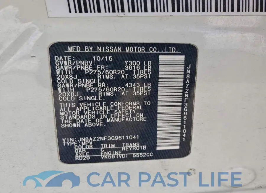 JN8AZ2NF3G9611041# 13