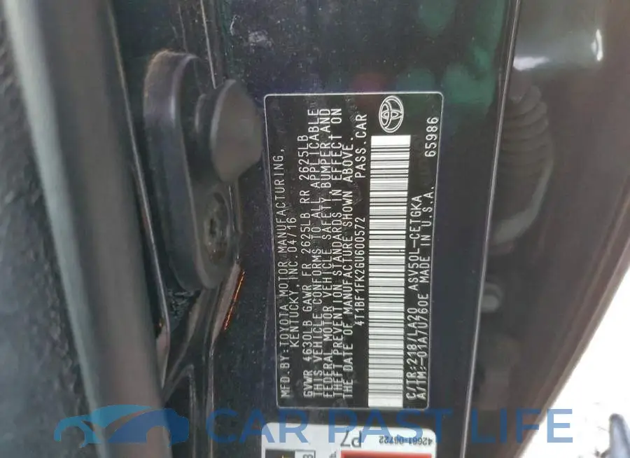 4T1BF1FK2GU600572# 12