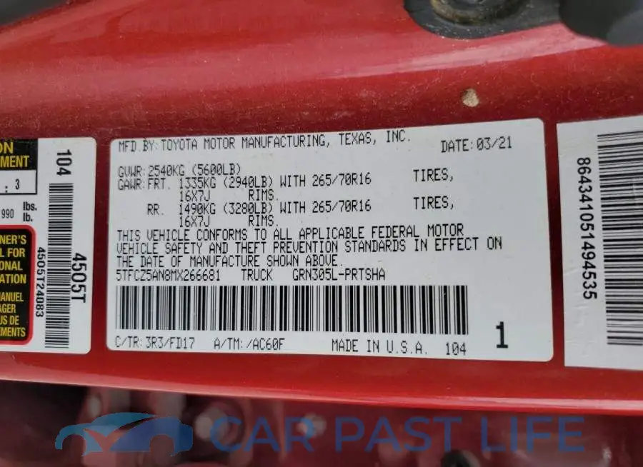 5TFCZ5AN8MX266681# 13