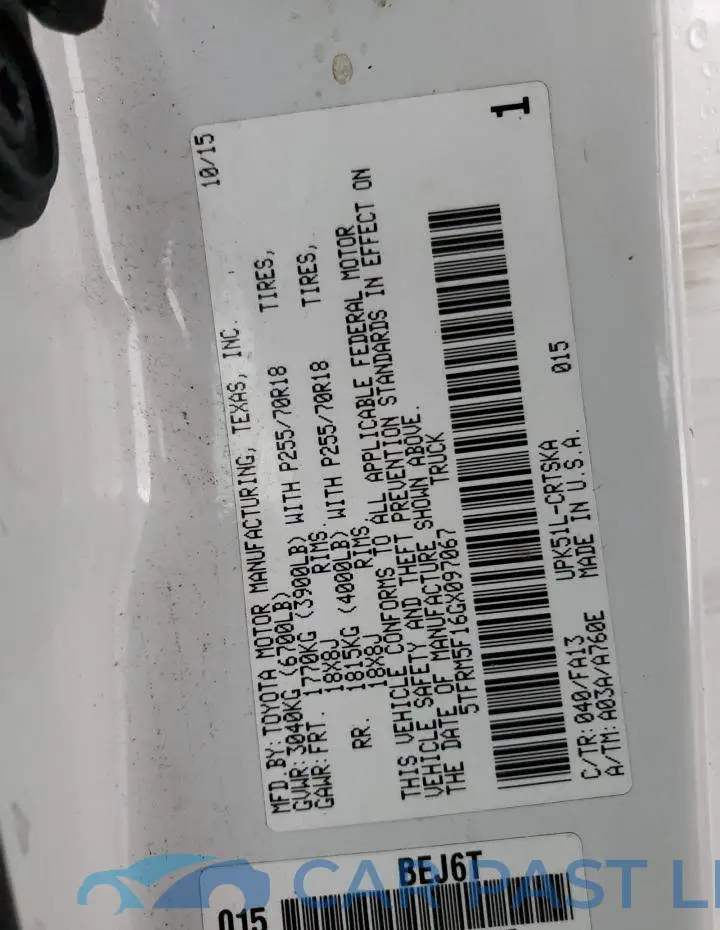 5TFRM5F16GX097067# 12