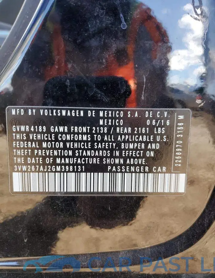3VW267AJ2GM398131# 12